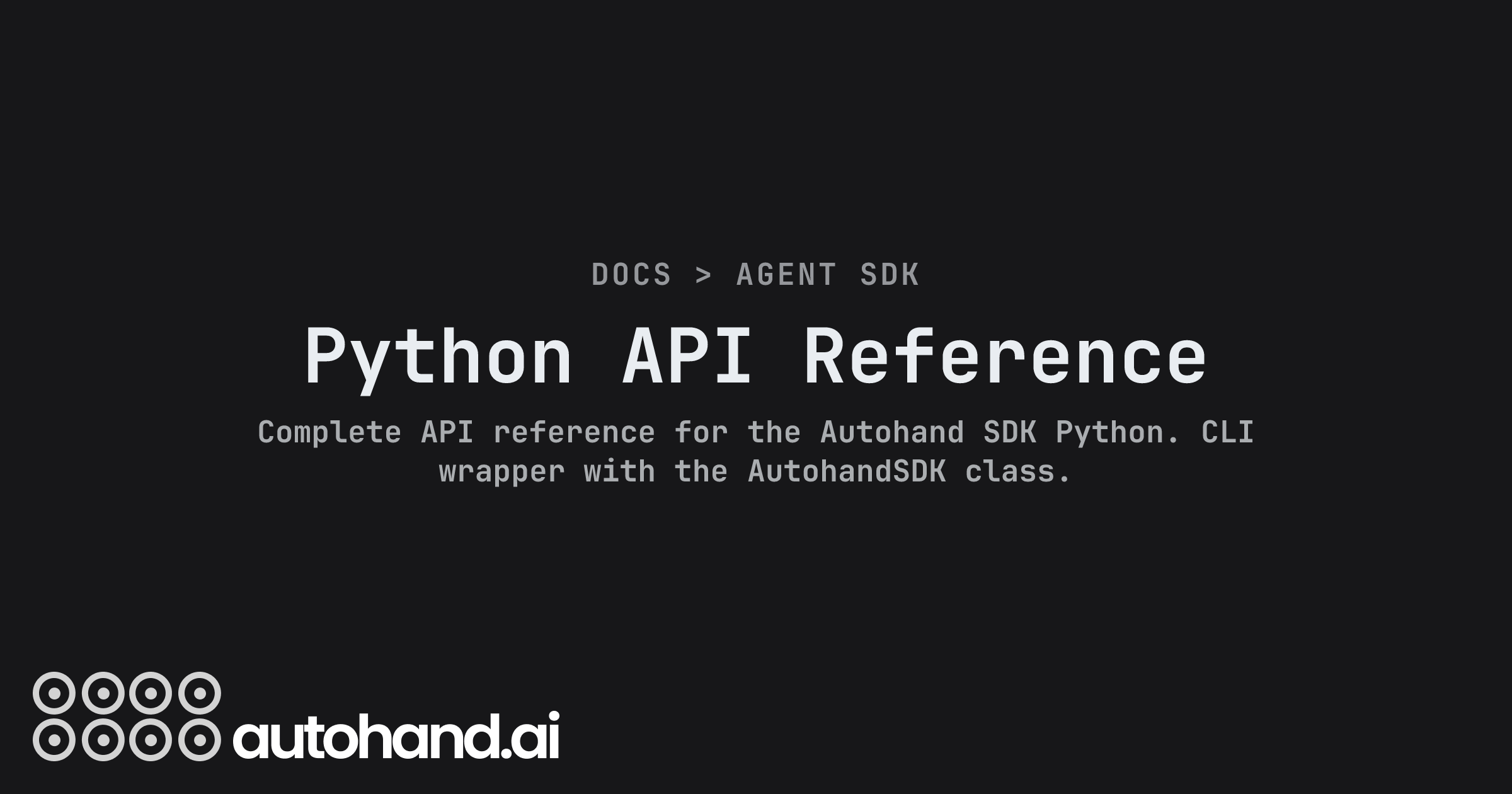 Python API Reference | Autohand Code Agent SDK